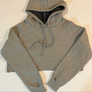 Active USA Gray cropped hooded sweatshirt